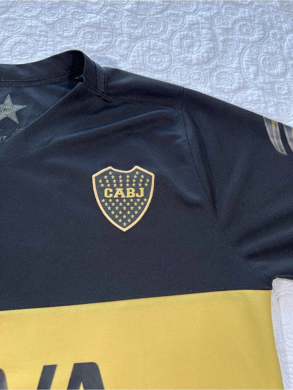 Nike Boca juniors 2016/17 3rd soccer jersey black/gold #1 Carlitos Tevez L